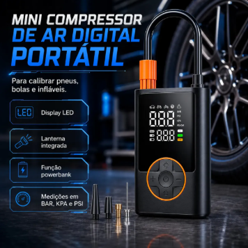 Compressor Portátil Digital Multifuncional